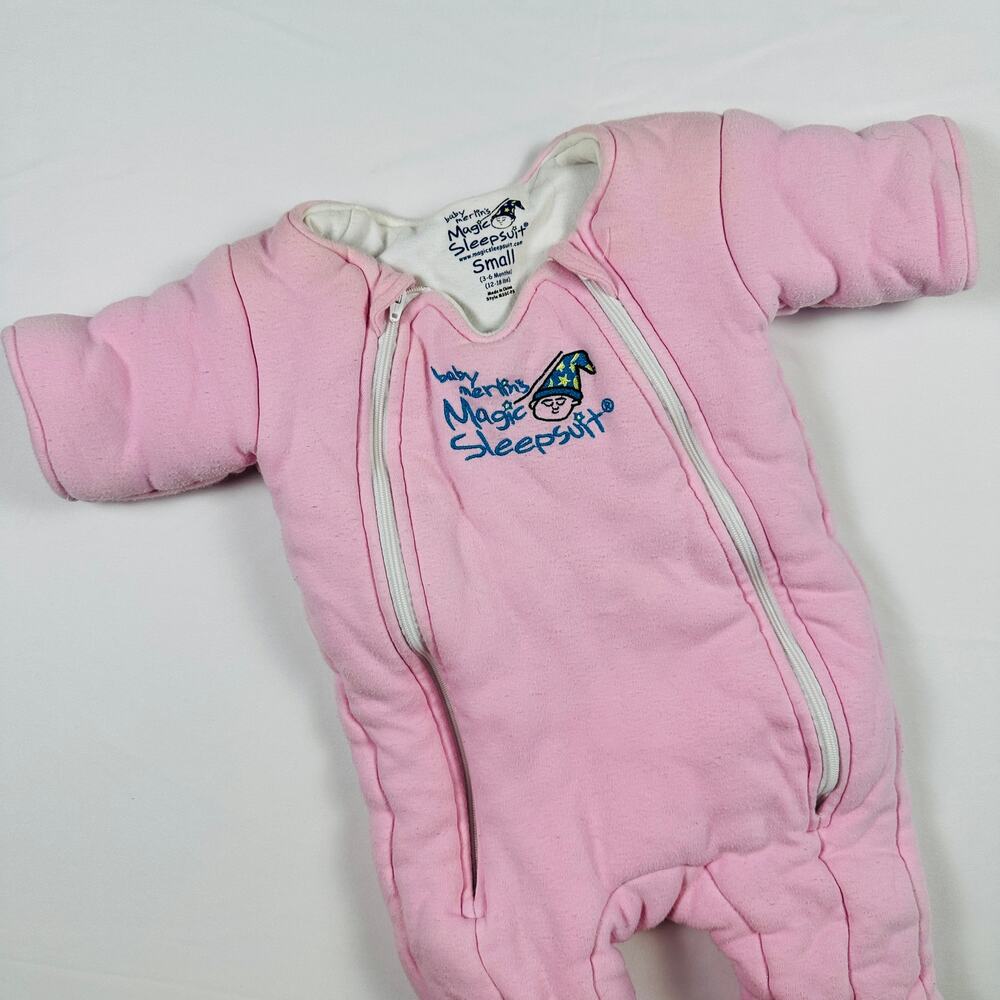 Baby Merlin's Magic Sleep Suit Pink 100% Cotton Very Thick Sz Small 3-6 mo